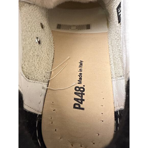 P448 Jack Turtle Sneakers Casual Womens EU37 M US 6.5-7 Leather Faux Fur Lace Up - Picture 11 of 14